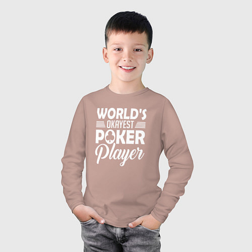 Детский лонгслив Лучший в мире игрок в покер / Пыльно-розовый – фото 3