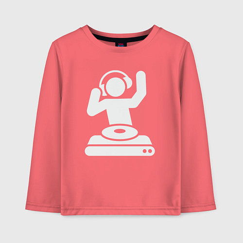 Детский лонгслив Party dj / Коралловый – фото 1