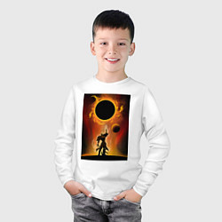 Лонгслив хлопковый детский Эсканор грех льва, цвет: белый — фото 2