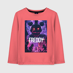 Лонгслив хлопковый детский Freddy - мишка Фредди, цвет: коралловый