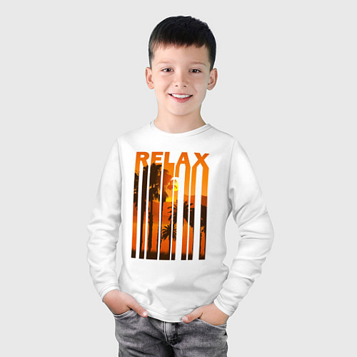 Детский лонгслив Relax summer / Белый – фото 3