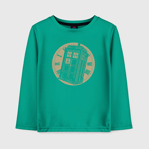 Детский лонгслив Time tardis / Зеленый – фото 1
