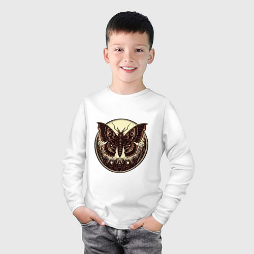 Детский лонгслив Жуткие монстры и бабочка / Белый – фото 3