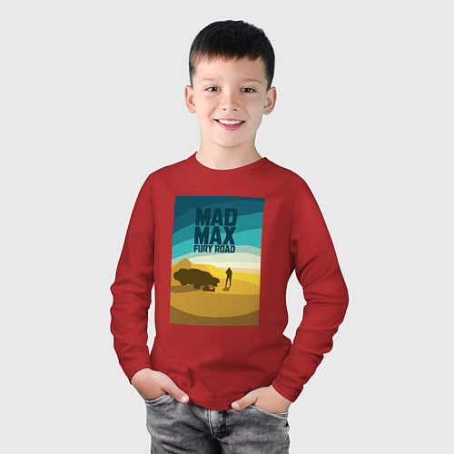 Детский лонгслив Макс - дорога ярости / Красный – фото 3