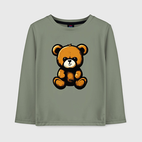 Детский лонгслив Тедди медведь / Авокадо – фото 1