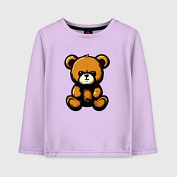 Лонгслив хлопковый детский Тедди медведь, цвет: лаванда