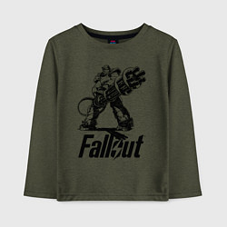 Лонгслив хлопковый детский Фоллаут - силовая броня, цвет: меланж-хаки