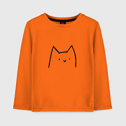 Лонгслив хлопковый детский Улыбающийся глупенький котик, цвет: оранжевый