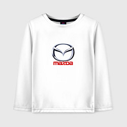 Лонгслив хлопковый детский Mazda logo, цвет: белый