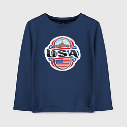Лонгслив хлопковый детский Style USA, цвет: тёмно-синий