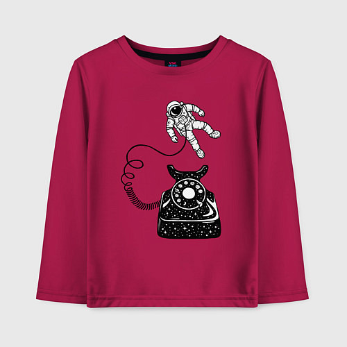 Детский лонгслив Космический телефон / Маджента – фото 1