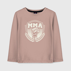 Лонгслив хлопковый детский Кулак MMA, цвет: пыльно-розовый