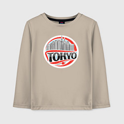 Лонгслив хлопковый детский Tokyo city, цвет: миндальный