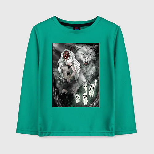 Детский лонгслив Принцесса Мононоке духи / Зеленый – фото 1