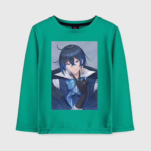 Детский лонгслив Ванитас в костюме / Зеленый – фото 1