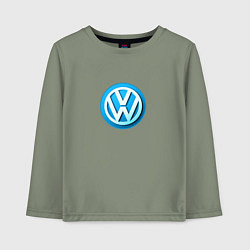 Лонгслив хлопковый детский Volkswagen logo blue, цвет: авокадо