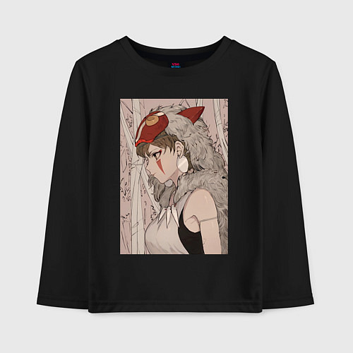 Детский лонгслив Принцесса Мононоке San / Черный – фото 1