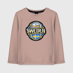 Лонгслив хлопковый детский Моя Швеция, цвет: пыльно-розовый