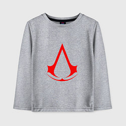 Лонгслив хлопковый детский Red logo of assassins, цвет: меланж