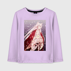 Лонгслив хлопковый детский Очень приятно Бог Томоэ Дух-хранитель, цвет: лаванда