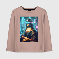 Лонгслив хлопковый детский Gioconda - cyberpunk ai art fantasy, цвет: пыльно-розовый
