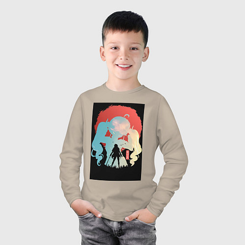 Детский лонгслив Реинкарнация безработного Эрис Бореас Грейрат / Миндальный – фото 3