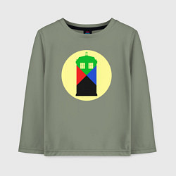 Лонгслив хлопковый детский Tardis color, цвет: авокадо