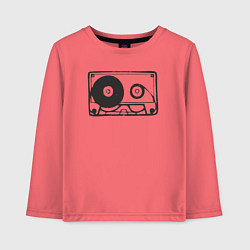 Лонгслив хлопковый детский Audio cassette, цвет: коралловый