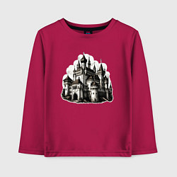 Лонгслив хлопковый детский Старинный замок, цвет: маджента