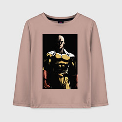 Лонгслив хлопковый детский Ванпанчмен Сайтама супергерой, цвет: пыльно-розовый