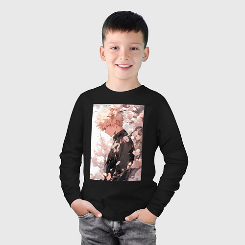 Детский лонгслив Моя геройская академия Кацуки Бакуго причуда / Черный – фото 3