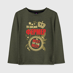 Лонгслив хлопковый детский Фермер лучший из лучших, цвет: меланж-хаки