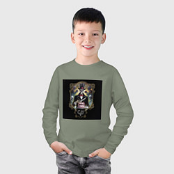 Лонгслив хлопковый детский Юбилейная - Скелеты в шкафу, цвет: авокадо — фото 2