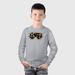 Лонгслив хлопковый детский Космическая маска, цвет: меланж — фото 2