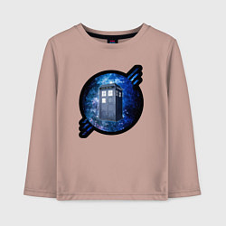 Лонгслив хлопковый детский Tardis in space, цвет: пыльно-розовый