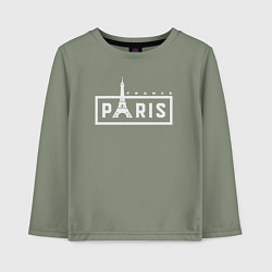 Лонгслив хлопковый детский Эйфелева башня - Франция, цвет: авокадо