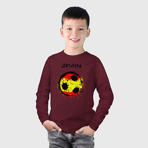 Детский лонгслив Football Spain / Меланж-бордовый – фото 3