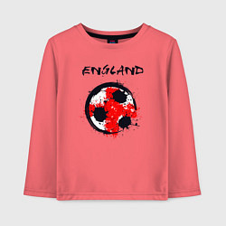 Лонгслив хлопковый детский Football England, цвет: коралловый