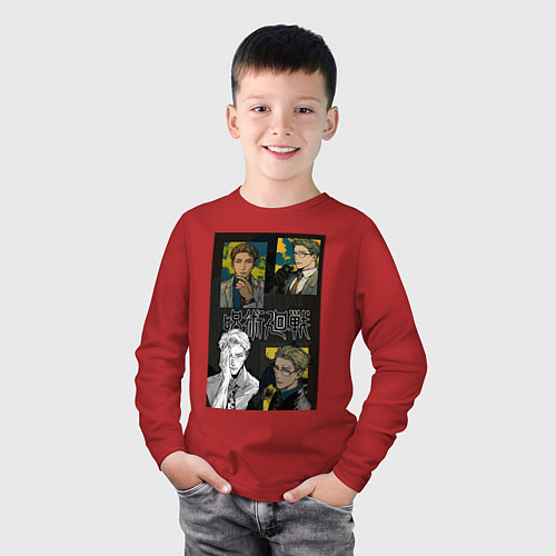 Детский лонгслив Магическая битва Кэнто Нанами работник / Красный – фото 3