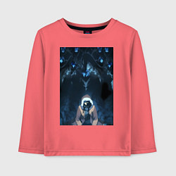 Лонгслив хлопковый детский Поднятие уровня в одиночку Джину Сон тень, цвет: коралловый