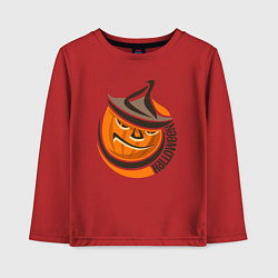 Лонгслив хлопковый детский Тыква в шляпе, цвет: красный