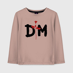Лонгслив хлопковый детский Депеш мод логотип, цвет: пыльно-розовый