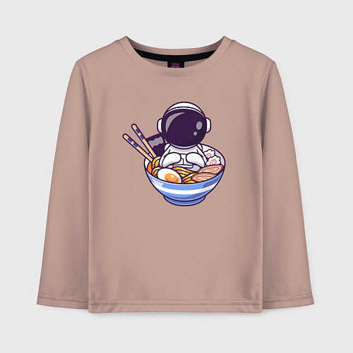 Детский лонгслив Ramen spaceman / Пыльно-розовый – фото 1