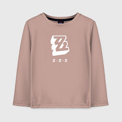 Лонгслив хлопковый детский Zenless Zone Zero logo, цвет: пыльно-розовый