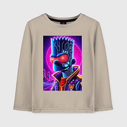 Лонгслив хлопковый детский Cool Bart Simpson - neon glow, цвет: миндальный