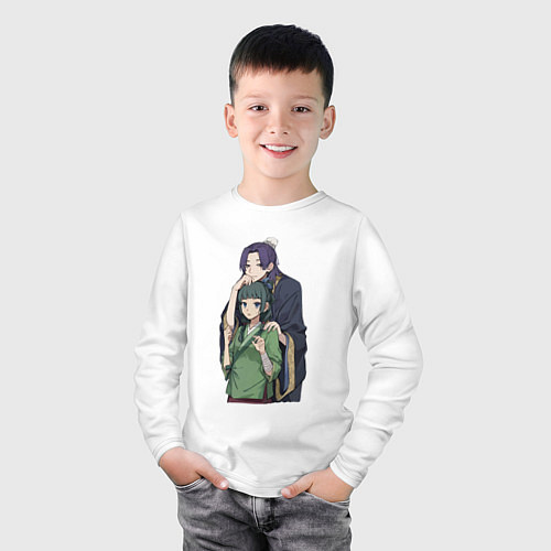 Детский лонгслив Монолог фармацевта Жэньши Расчётливый интриган / Белый – фото 3