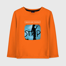 Лонгслив хлопковый детский Depeche Mode - Devotional stripped, цвет: оранжевый