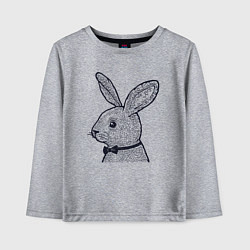 Лонгслив хлопковый детский Зайчик в бабочке, цвет: меланж