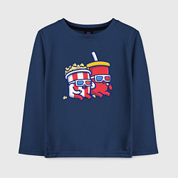 Лонгслив хлопковый детский В кино, цвет: тёмно-синий
