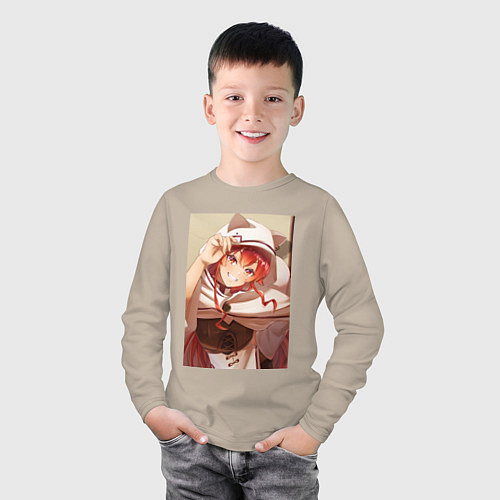 Детский лонгслив Реинкарнация безработного Эрис Бореас Грейрат кошк / Миндальный – фото 3